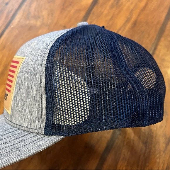 Wrangler hat men’s adult one size USA flag patch gray blue SnapBack mesh America - Picture 8 of 8